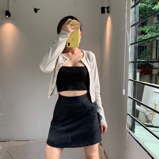 CROPTOP TAY DÀI NÚT BẤM