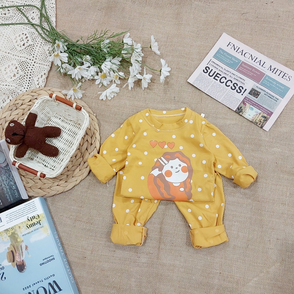(8-20kg) Bộ quần áo dài tay in hình dễ thương AM376 cho bé trai và bé gái TTR124