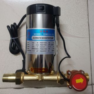 Máy bơm tăng áp có rơ le tự ngắt công suất 150w 100% dây đồng