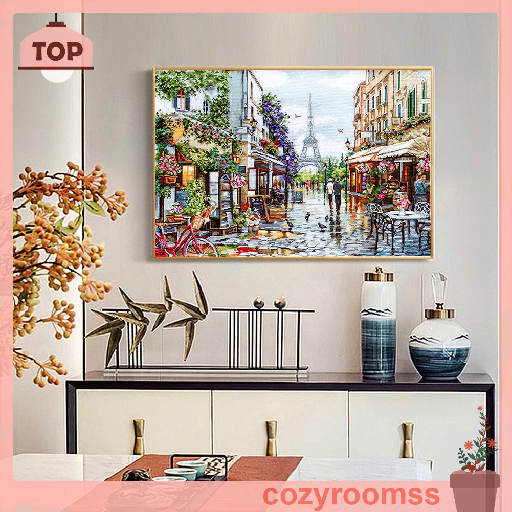Bộ Tranh Thêu Chữ Thập Tự Làm 11ct Hình Đường Phố Paris
