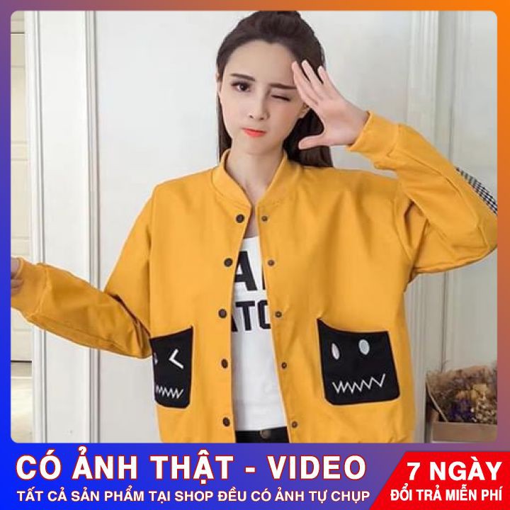 Áo khoác nữ ⭐️ MẪU MỚI ⭐️ Áo khoác bomber nữ thời trang phối túi và tay độc đáo hot trend 2020 | BigBuy360 - bigbuy360.vn