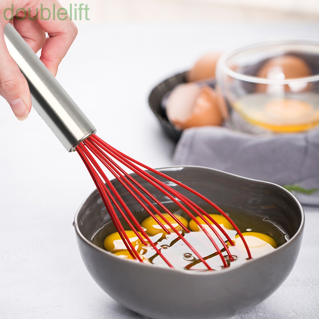 Dụng cụ đánh trứng cầm tay bằng silicone và thép không gỉ tiện lợi dành cho nhà bếp