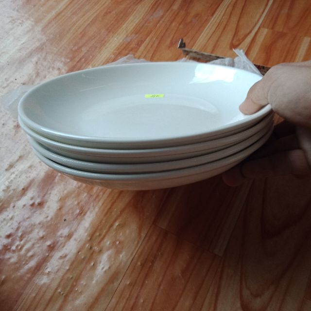 [Gốm sứ]Dĩa sứ trắng Dày lớn 8inch