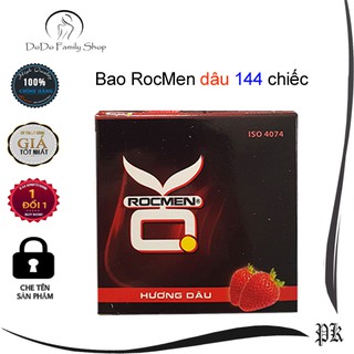 Bao cao su giá rẻ 144 chiếc Rocmen dâu, siêu rẻ siêu an toàn phòng tránh thai hiệu quả