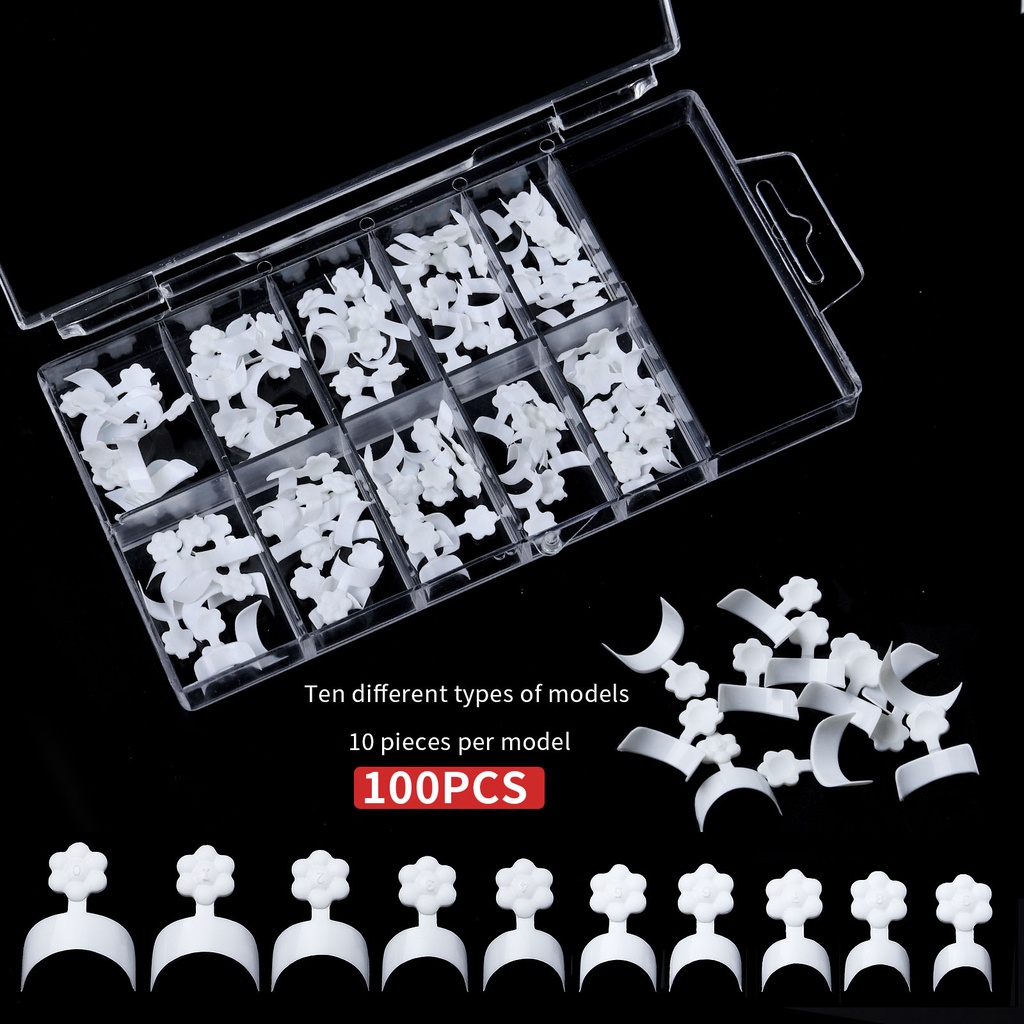 Set 100/500 móng tay giả MISSCHEERING họa tiết trăng lưỡi liềm thời trang tiện dụng