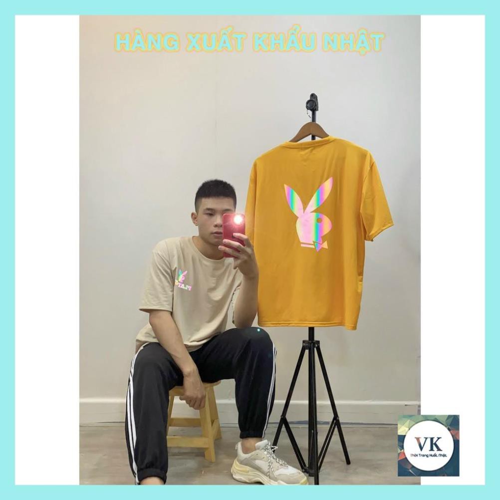 Áo Thun Phản Quang 7 Màu Unisex Thỏ Playboy PQ51 Thời Trang Cao Cấp Xuất Khẩu Nhật Bản