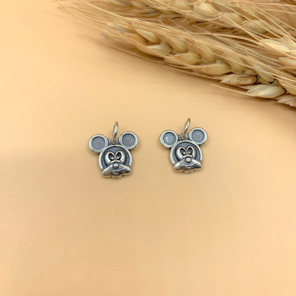 Charm móc treo chuột Mickey bạc cổ - Charm Bạc 925 - Mã CA655