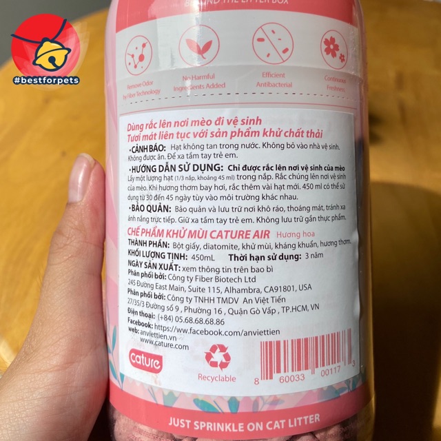 Viên thơm khử mùi cát mèo - Cature - Xuất xứ Mỹ 450ml