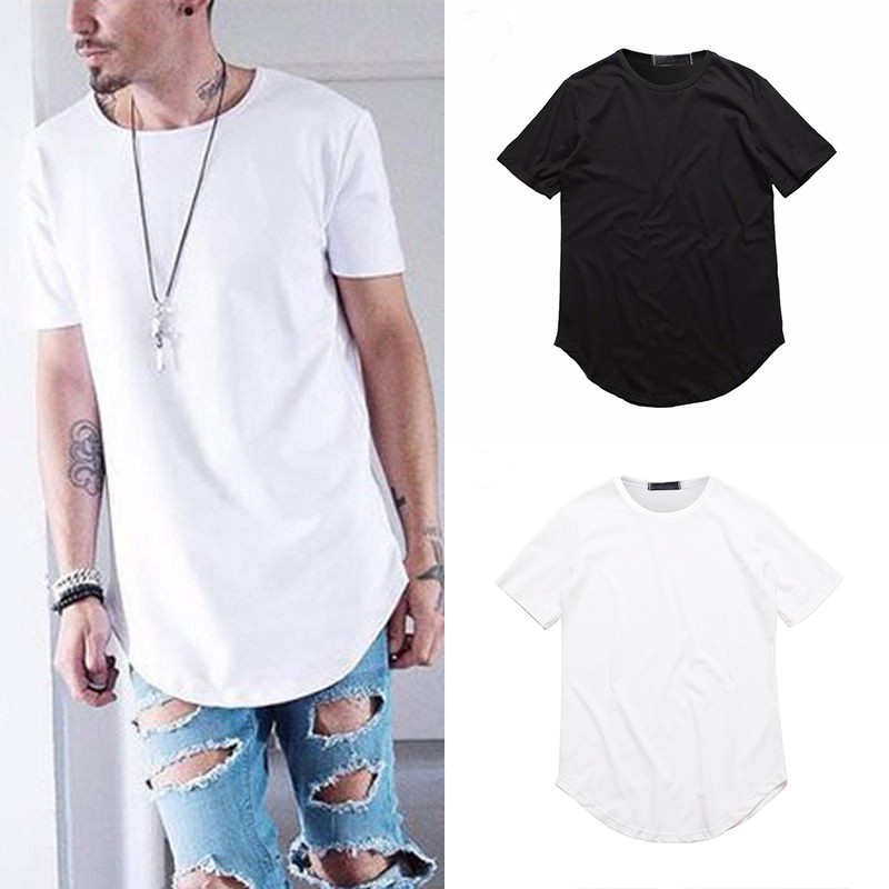 Áo thun nam vạt bầu tay ngắn dáng rộng thời trang