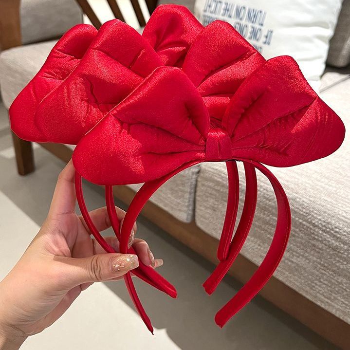 Băng Đô Nơ Đỏ Cỡ Lớn Thời Trang Thu Đông 2022 Dễ Thương Cho Nữ