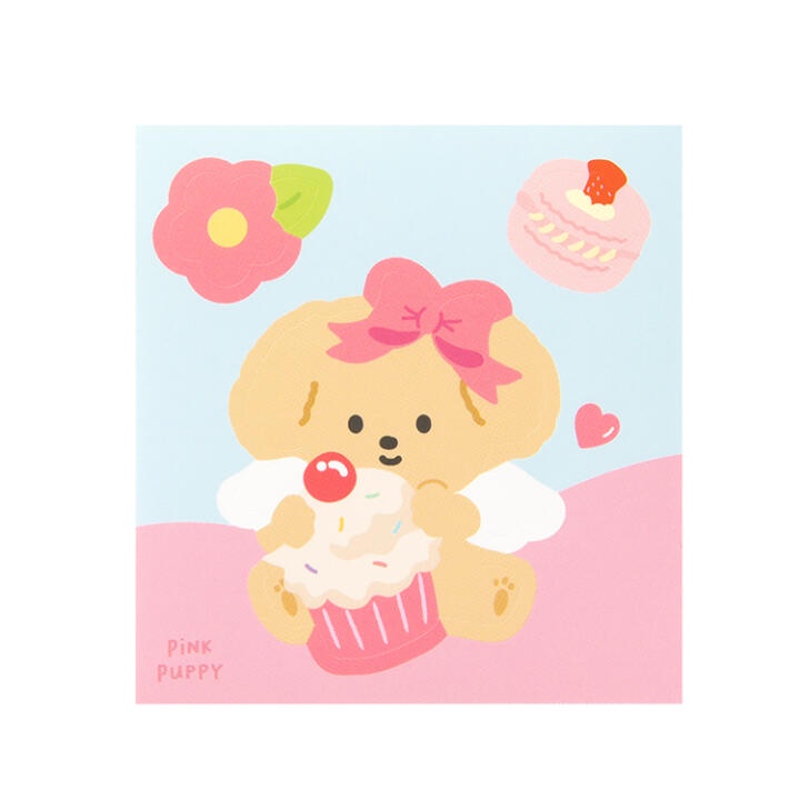 Set 3 Tấm Nhãn Dán Mini ARTBOX Hàn Quốc Hình Chó Poodle Và Bánh Ngọt Xinh Xắn