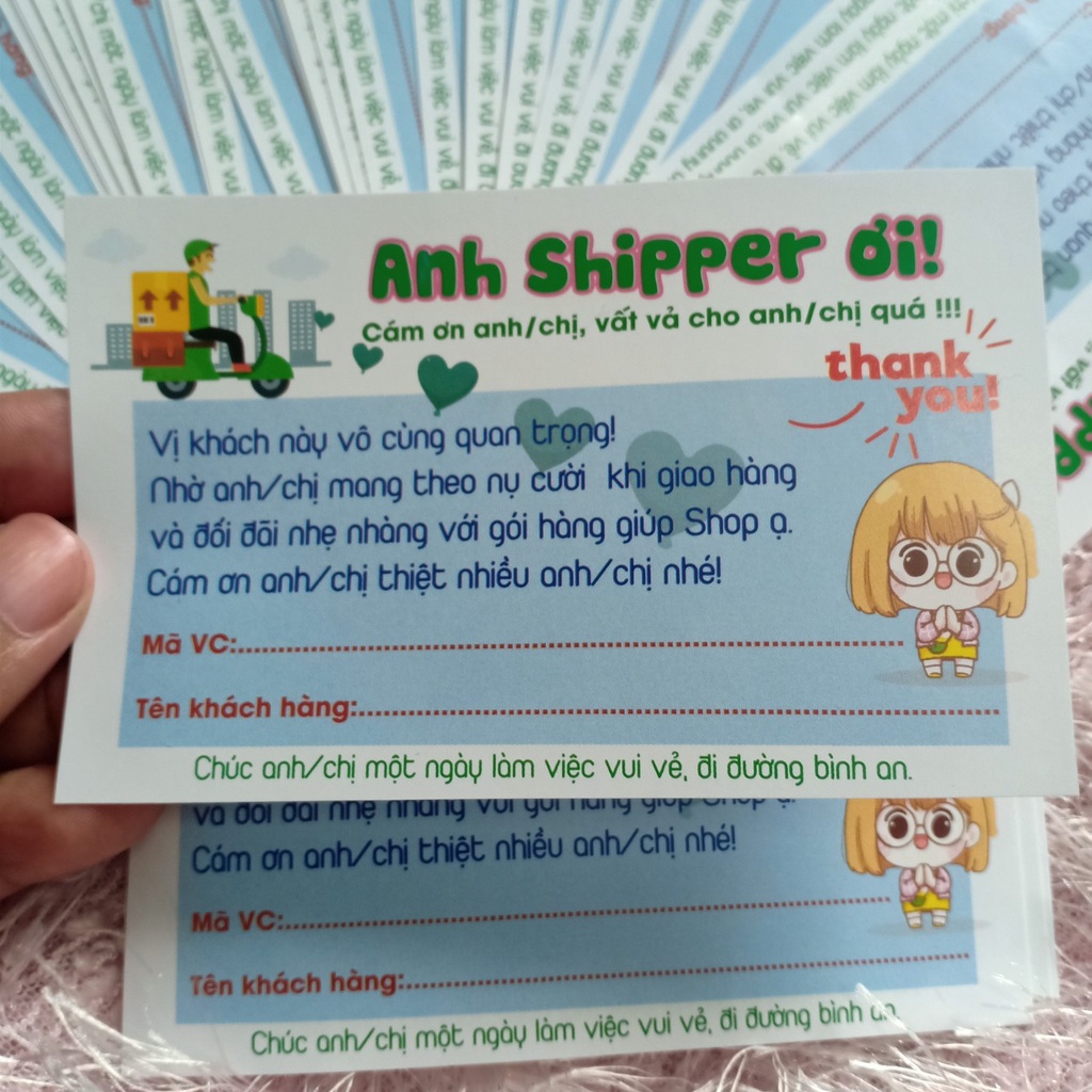 (SIÊU RẺ) combo 100 Tem dán cảm ơn shipper, NHÃN CÁM ƠN SHIPPER-M2