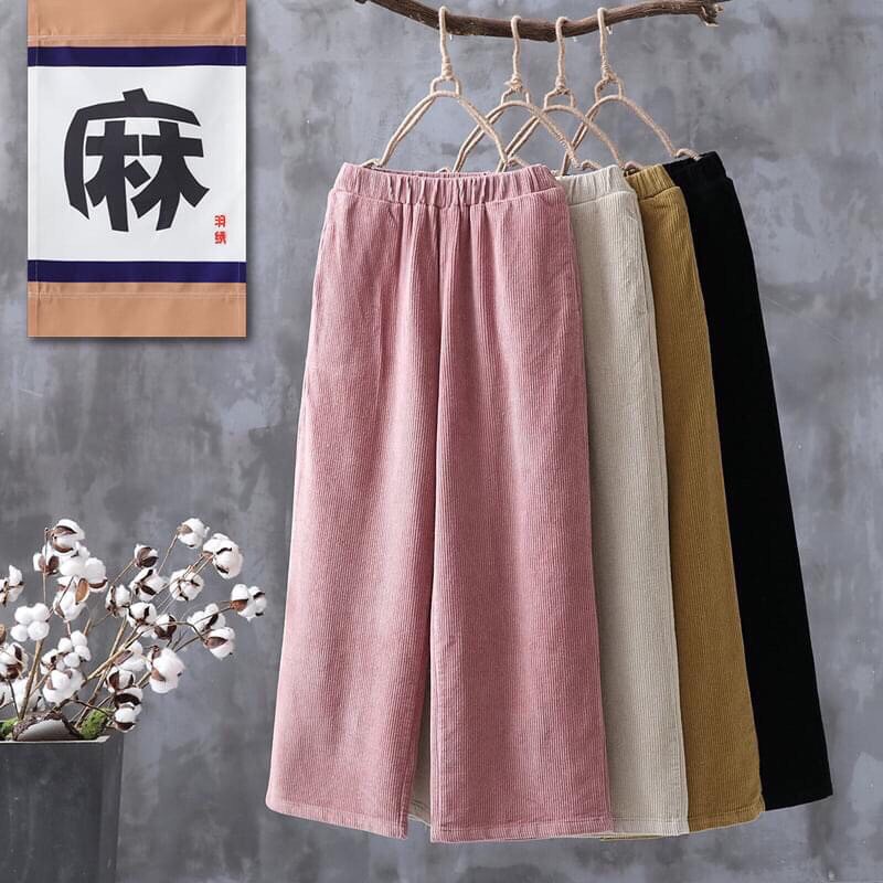 Quần ống rộng nhung tăm