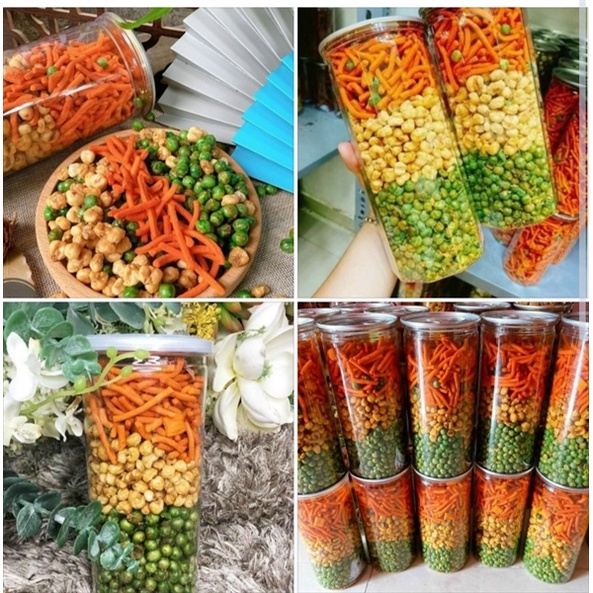 Bim bim que mix bắp, đậu hà lan, lon pet 400g siêu ngon