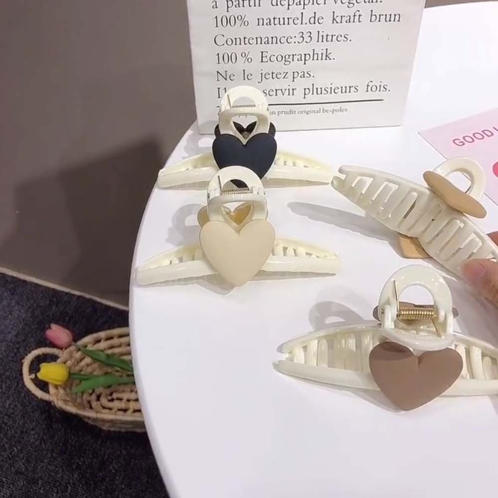 Kẹp Tóc Hình Trái Tim Lớn Nhiều Màu Thời Trang Hàn Quốc Cho Nữ