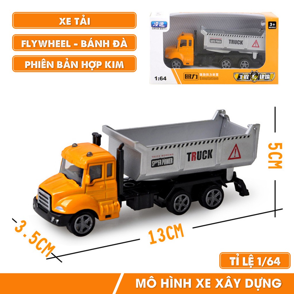 Mô hình xe đồ chơi tỉ lệ 1:64 dành cho các bé mô hình xe công trường, xe xây dựng