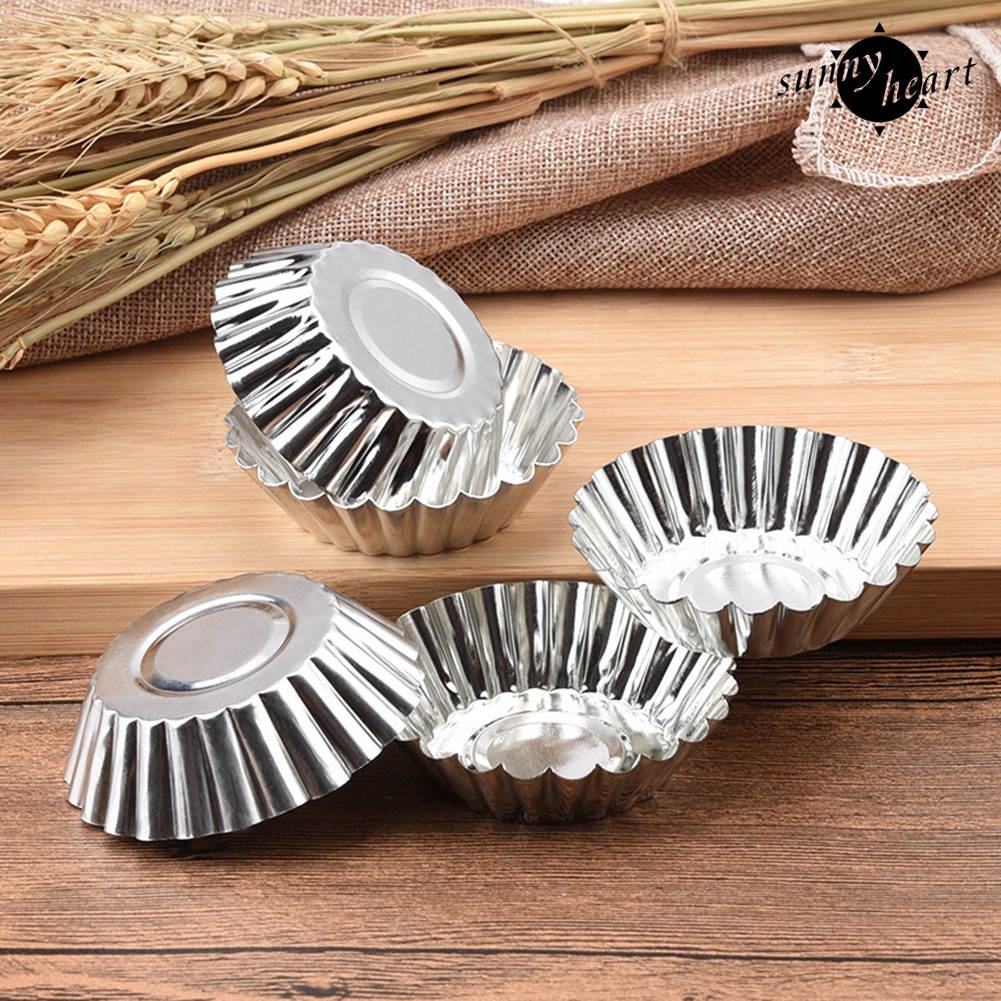 (Hàng Mới Về) Set 10 Khuôn Nhôm Làm Bánh Trứng Tiện Dụng