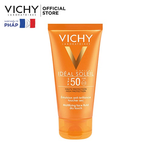 Kem chống nắng không nhờn rít SPF 50 UVA +UVB Vichy Capital Soleil Mattifying Dry Touch Face Fluid 50ml | BigBuy360 - bigbuy360.vn