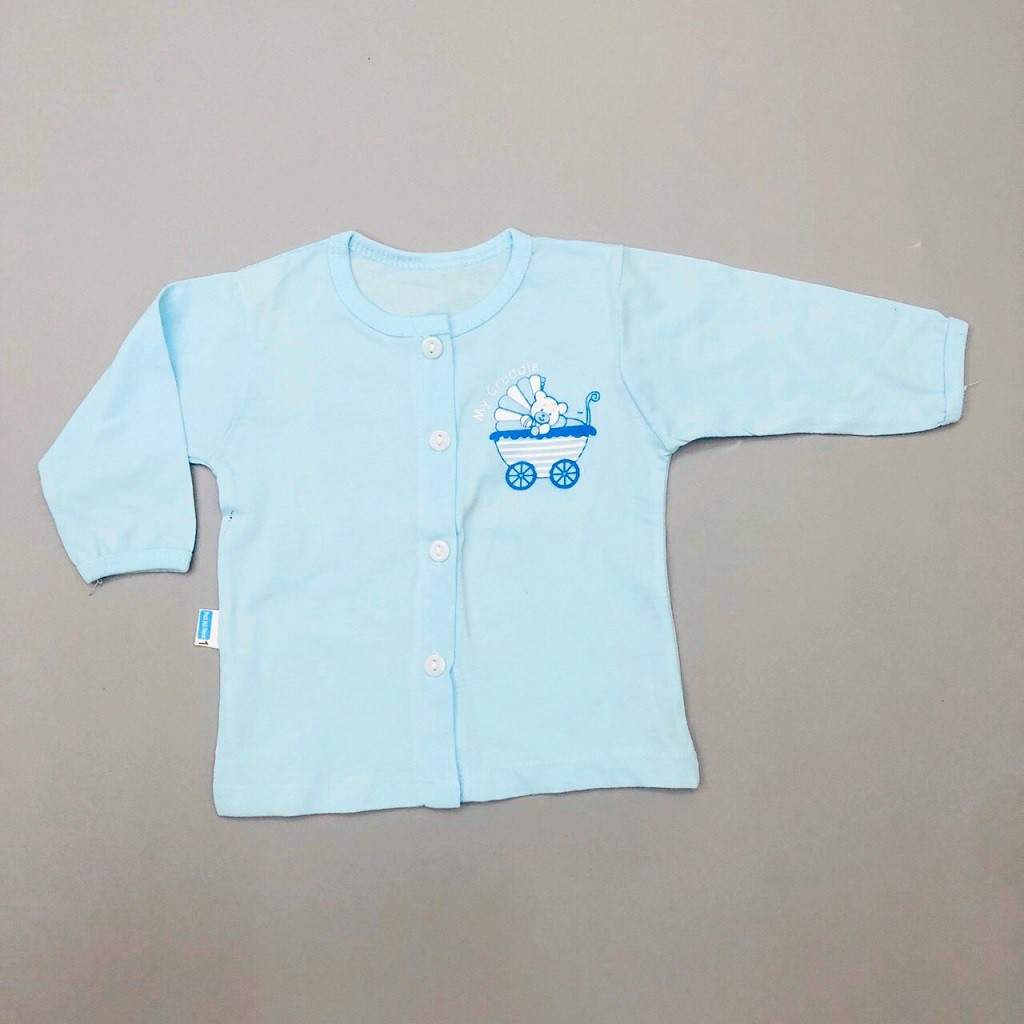 Áo Sơ Sinh DàiTay Khuy Thẳng, 100% Cotton, Chất Mỏng, Mát, Thương Hiệu Thái Hà Thịnh, Có 5 Màu