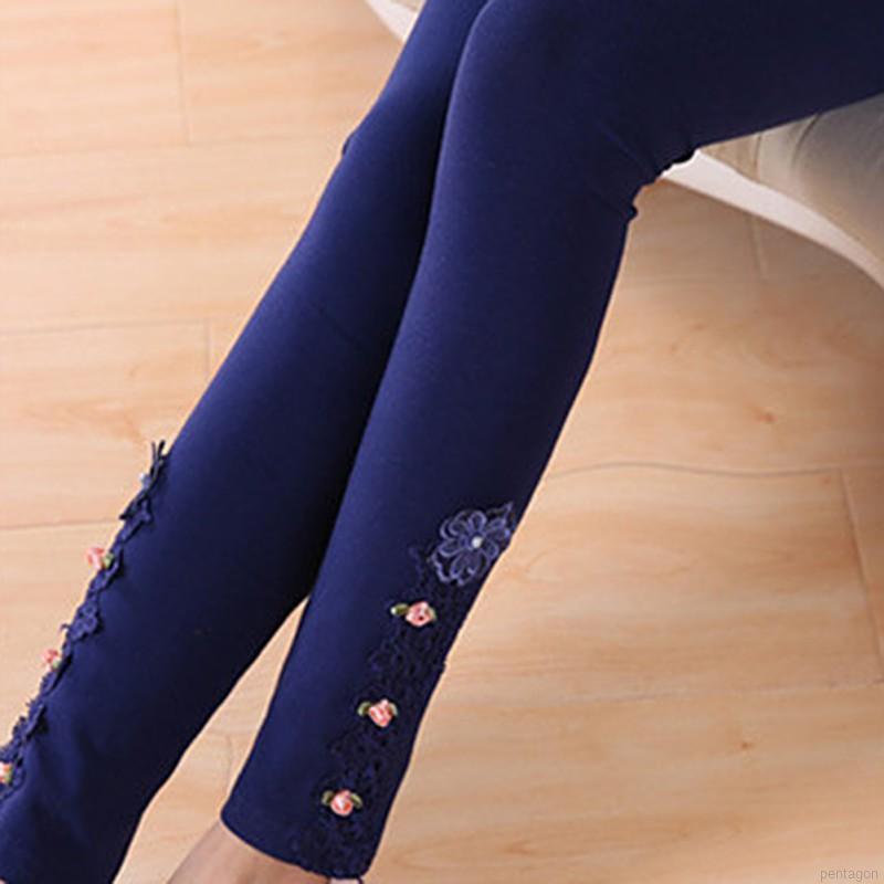 Quần Legging Phối Ren Hoa Cho Bé Gái