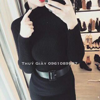 Áo Len Gân Body Cổ Lọ