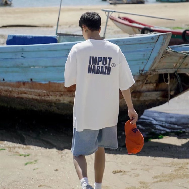 Áo Thun Tay Ngắn Dáng Rộng In Chữ Thời Trang Mùa Hè Cho Nam Size M-5XL