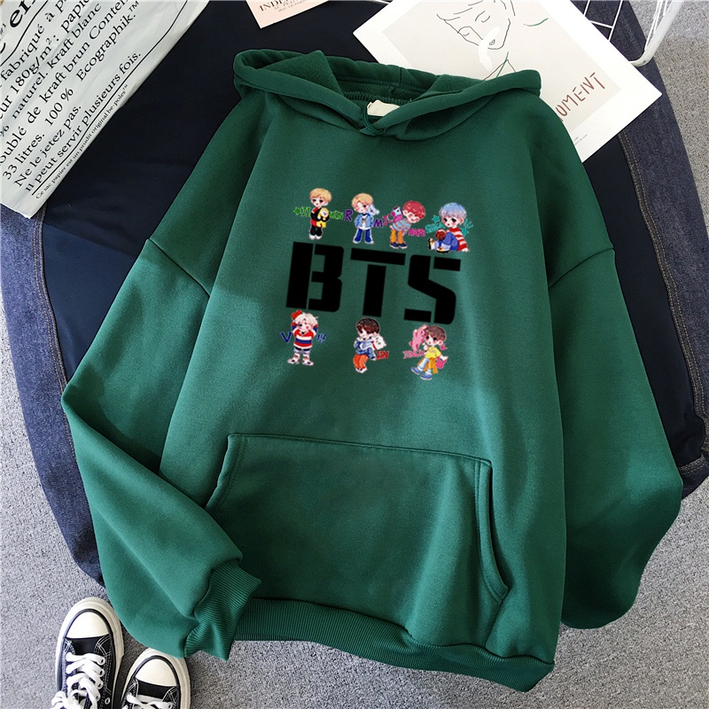 Áo Hoodie Dáng Rộng In Hình Anime Bằng Vải Nhung Thời Trang Cho Nữ
