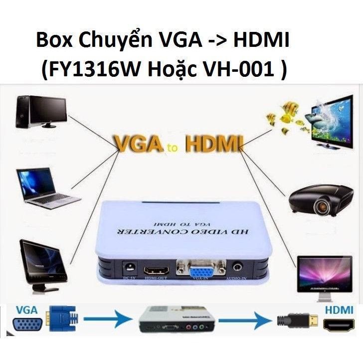 [GS][FREESHIP] BỘ CÁP, BOX CHUYỂN VGA RA HDMI CAO CẤP [HCM]