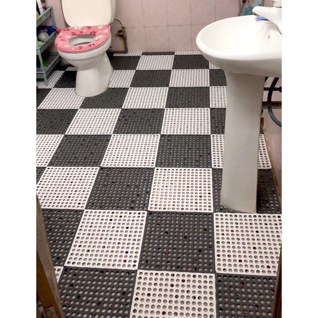 Vỉ nhựa lót sàn chống trơn nhà tắm. Thảm lót sàn nhà vệ sinh, tấm thảm lỗ kháng khuẩn trải sàn chống trượt nhà tắm