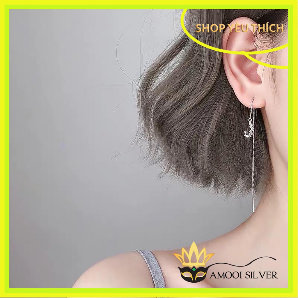 Bông tai bạc S925 earcuff kẹp vành mang được 3 kiểu - Amooi Silver AB44