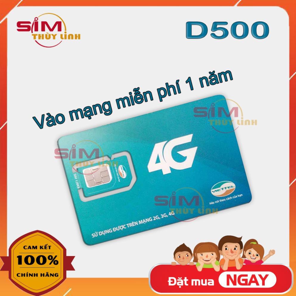 [gkham  ]Sim 4G Viettel 💝FREESHIP💝 Sim Data tốc độ cao D500 4GB/tháng Trọn Gói 1 NĂM KHÔNG PHẢI NẠP TIỀN*NK032