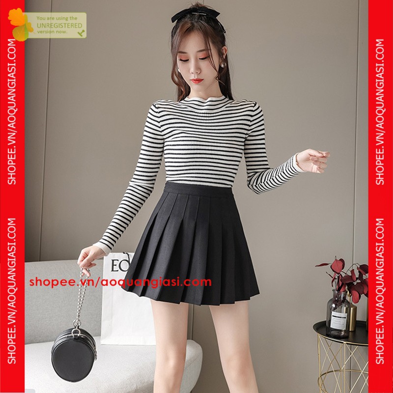 chân váy nữ kiểu dáng xếp li tennis mt655 xinh xắn aoquangiasi.com màu xám, trắng, đen size S, M, L