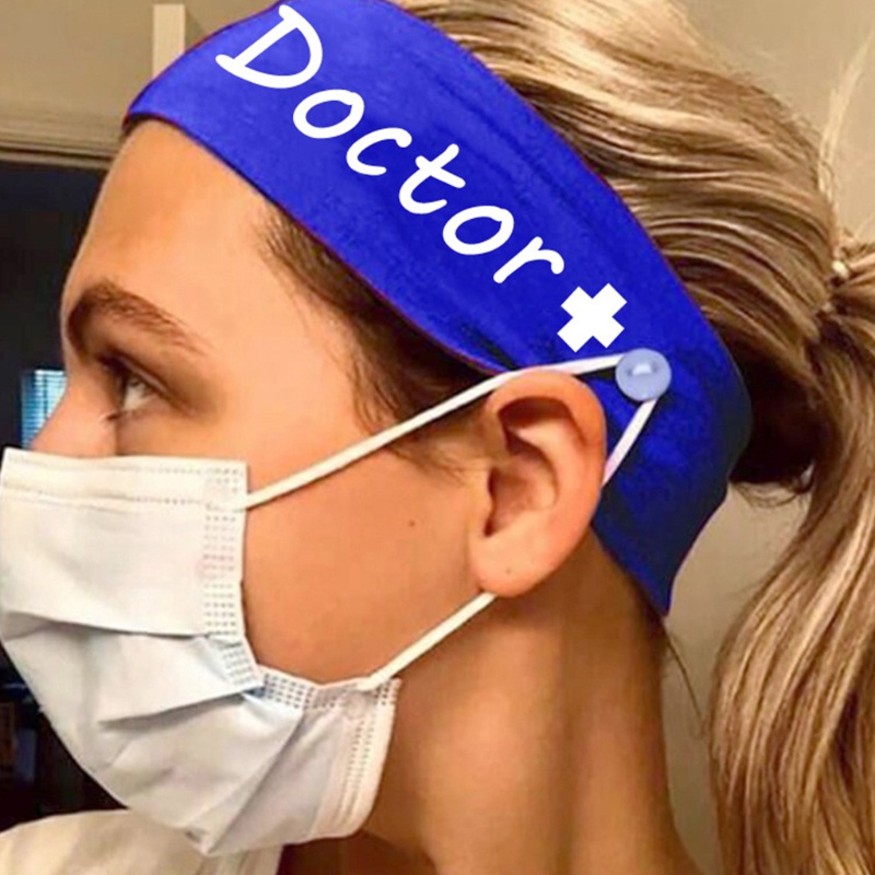 Băng Đô Cài Tóc Co Giãn Chống Trượt In Chữ Cho Nữ