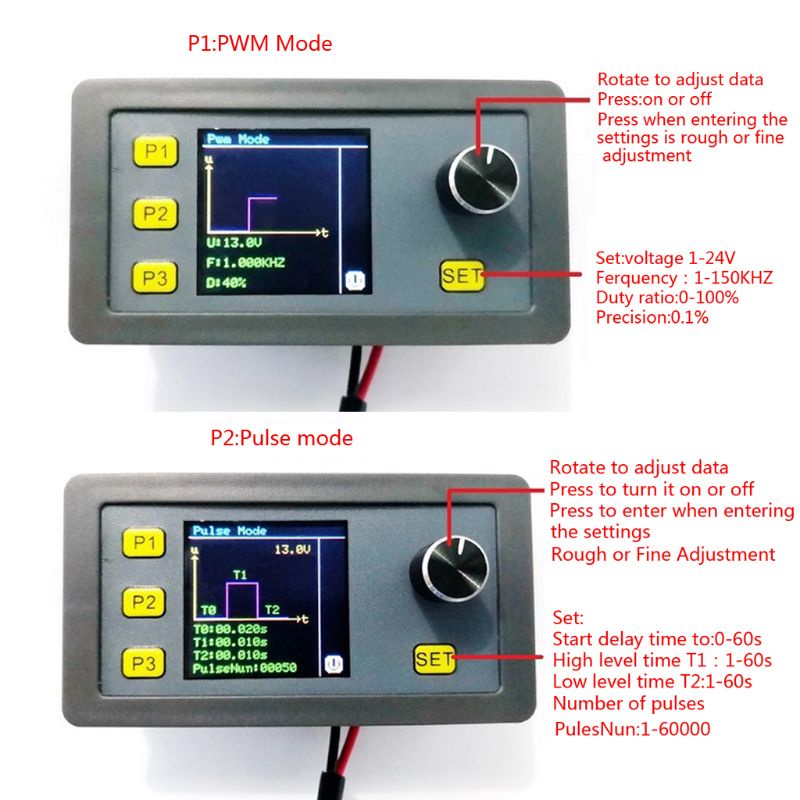 Mô đun phát tín hiệu PWM 1-1000Hz 4-20mA 2-10V LCD