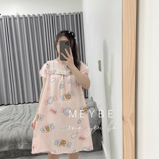 Váy lanh lụa cộc tay phối ren