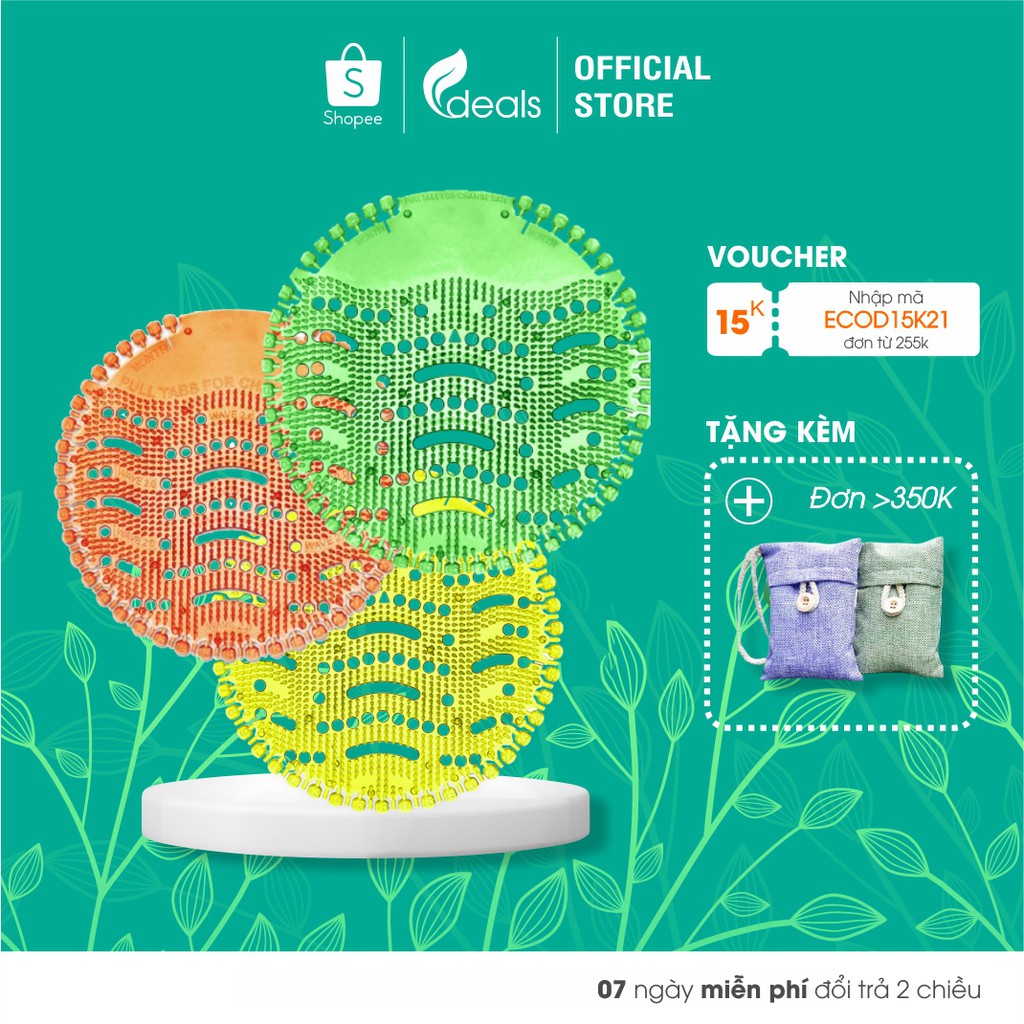 [Mã SPPNOV1121A giảm 10K đơn 0Đ] Lưới Khử Mùi Bồn Tiểu Lỗ Cống ECODEALS Wave Fresher - Hiệu quả vượt trội - 18 x 18 cm