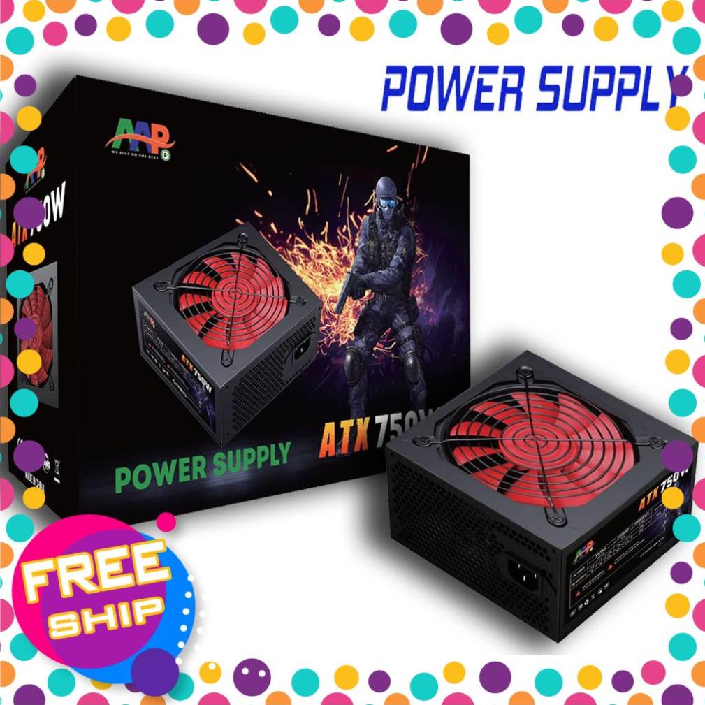 Nguồn máy tính AAP 750W Chính hãng - FAN ĐỎ 12CM BẢO HÀNH 24 THÁNG [HH3G COMPANY]