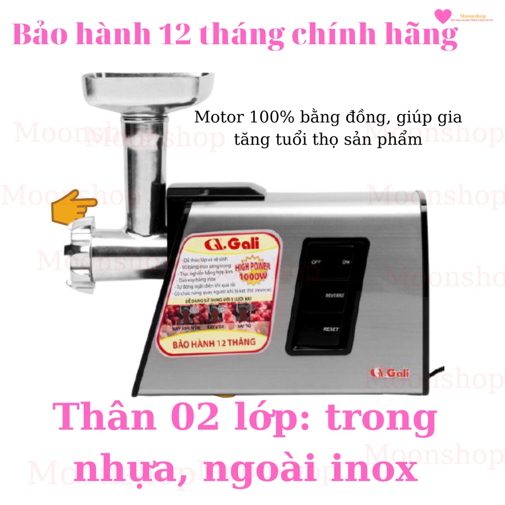 [ĐA NĂNG] Máy Xay Thịt Công Nghiệp, Xay Cua Cá, Hàng Nhập Khẩu Chất Lượng Cao Của Gali, Motor Bằng Đồng 1000w, GL1902