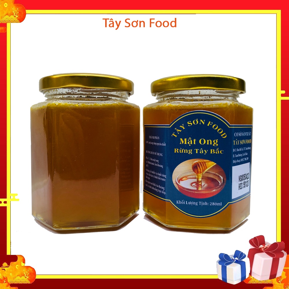 Hũ 280ML Mật Ong Rừng Tây Bắc Nguyên Chất Đặc Sánh Thơm Ngọt - Tây Sơn Food