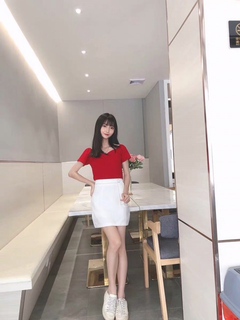 Chân Váy Chữ A Chân Váy Ngắn Công Sở Cạp Cách Điệu Trần Chỉ 1 Cúc | BigBuy360 - bigbuy360.vn