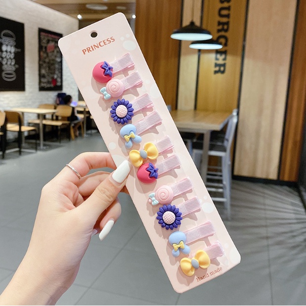 Set 10 kẹp tóc dễ thương, xinh xắn cho bé gái