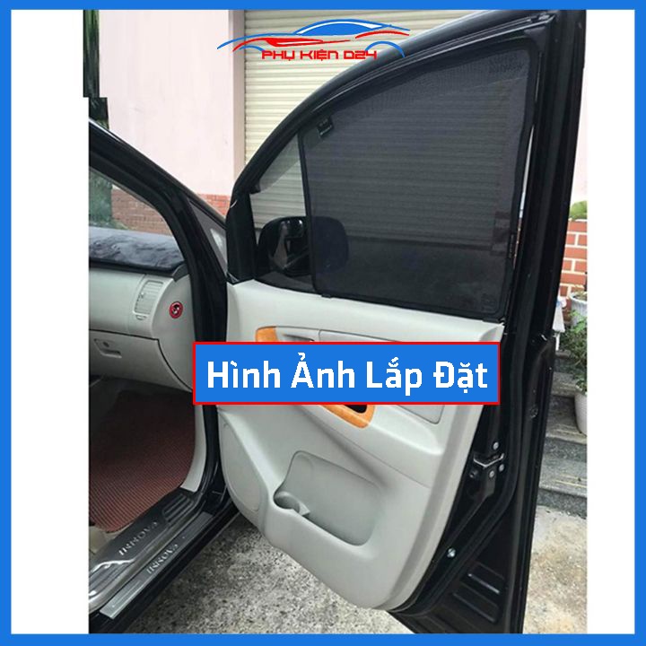 Bộ 4 rèm chắn nắng nam châm Innova 2007-2008-2009-2010-2011-2012-2013-2014-2015-2016 khung cố định chống tia UV