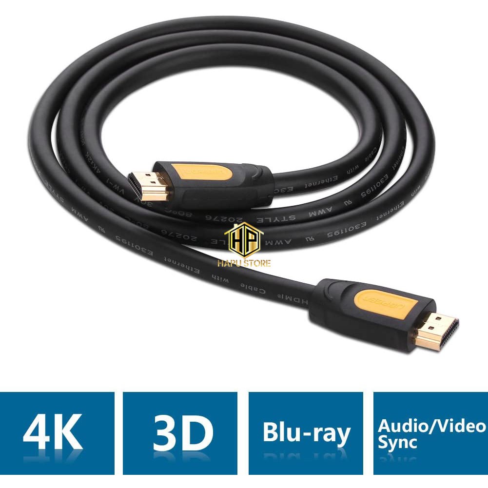 Cáp HDMI 4K 30Hz loại ngắn 1 mét Ugreen 10115 chính hãng - Hapustore