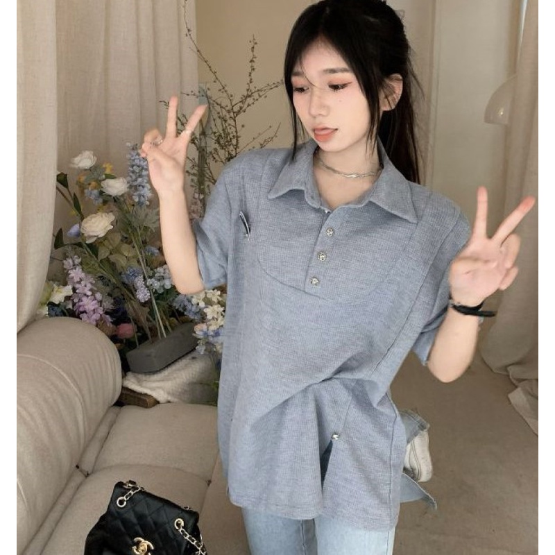 Áo Thun polo Tay Ngắn Dáng Rộng Thời Trang Mùa Hè Dễ Phối Đồ Dành Cho Nữ