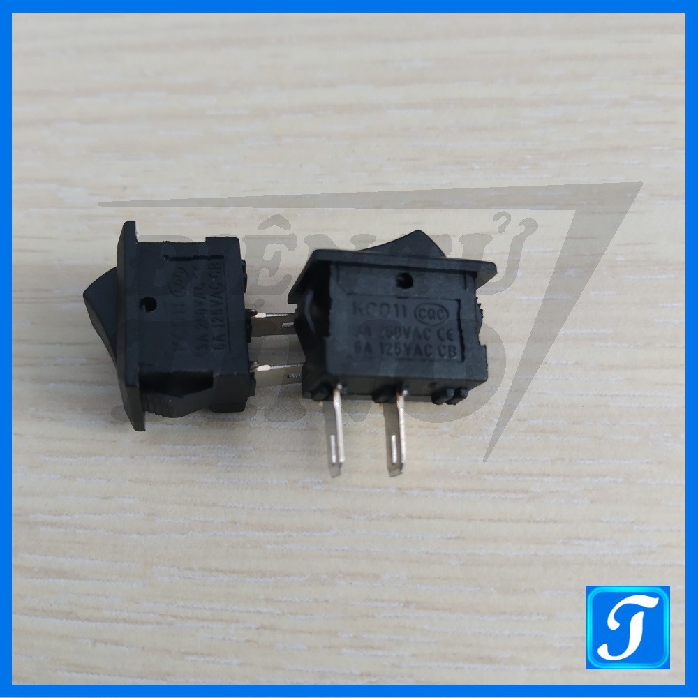 Công tắc bập bênh 3A 250V 15x10mm KCD1-11 Đỏ Đen Trắng tùy chọn