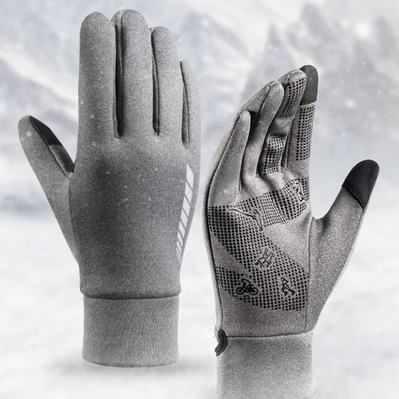 Găng Tay Phản Quang Lót Lông Cừu Chống Trượt Tiện Dụng Khi Lái Xe