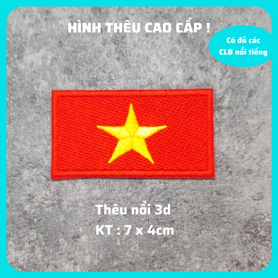 Sticker ủi quần áo, Miếng Dán Patch Ủi dùng trang trí quần áo làm miếng dán quần áo hình Quốc kỳ Việt Nam