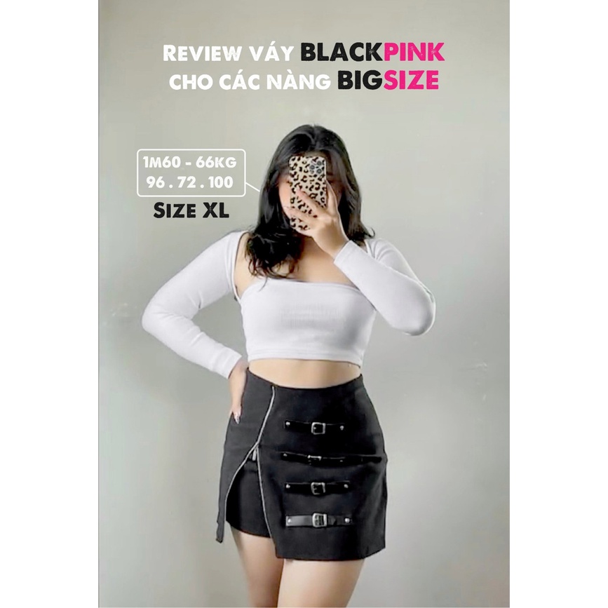Váy Blackpink ngắn Michiki phối 4 khoá phong cách Ulzzang - Hàng thiết kế cao cấp