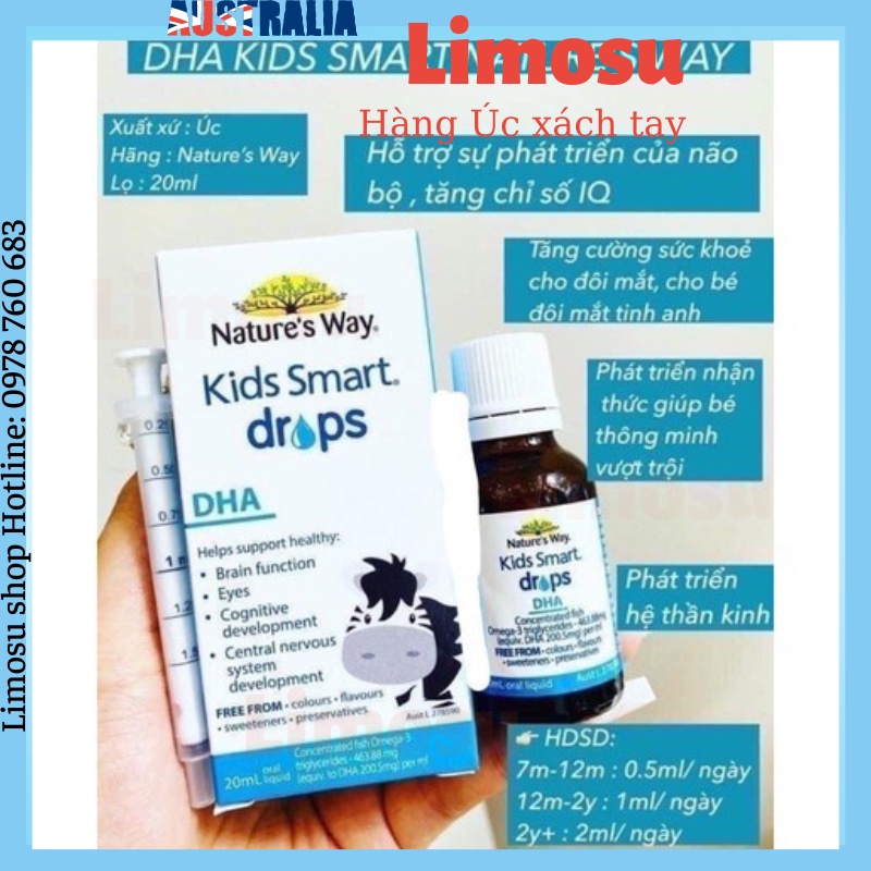 DHA Kids Smart Nature's Way dạng giọt cho bé 20ml (Hộp)