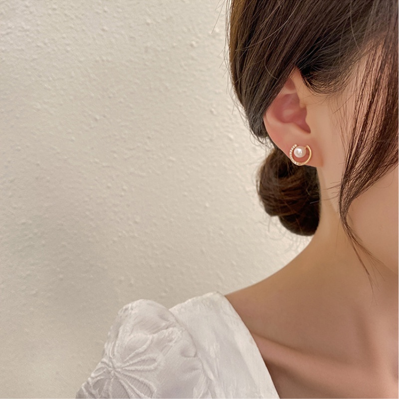 Thời trang tinh tế Kẹp tai ngọc trai phong cách Hàn Quốc Kẹp tai silicon không đau